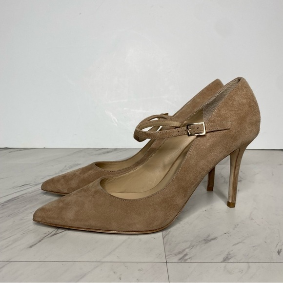 L’Agence Jolie Tan Suede Pointy Toe Pump 8 1/2 - Picture 15 of 15